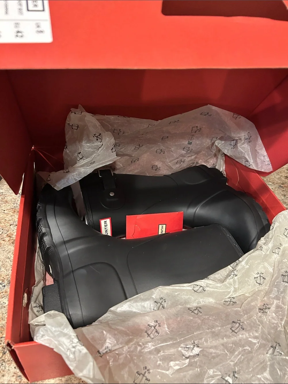 *New* Hunter Original Short Rain Boots Black Size US 10